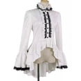thumbnail image 3 of Gothic Court Blouse en Dentelle Col Montant Manches Trompette Robe Élégante Historique, 3 of 7