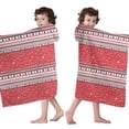 thumbnail image 4 of Red Christmas Striped Pattern Hooded Bath Towel，60"x35" for Ages 3 To 12 Kids, Quick Dry Lightweight Soft Microfiber Hood Beach Towel Cover Up for Kids, 4 of 7