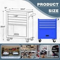 thumbnail image 3 of Aukfa Tool Box, 24.5 in Steel Rolling Tool Chest & Cabinet on Wheels for Garage, 4-Drawer, Blue, 3 of 10