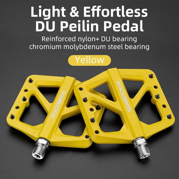 Rodamientos ultraligeros ROCKBROS, pedales de bicicleta, pedales de nailon para ciclismo de carretera, pedales bmx Mtb, plataforma plana, accesorios de piezas de bicicleta Tan Jianjun unisex