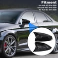 thumbnail image 2 of Unique Bargains 2PCS Left Right Side Wing Mirror Cover Cap, Rear View Mirror Cap for Audi A3 2014-2020, for Audi RS3 2015-2020, for Audi S3 2017-2020, Exterior Door Mirror Housing, Glossy Black, 2 of 7