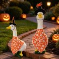 thumbnail image 5 of Porch Goose Christmas Outfit with Teal Holiday Print Headwrap and Wrapped Skirt Seasonal Outdoor Yard Decor Accessory for 19 To 23 Inch Statue Display, 5 of 7