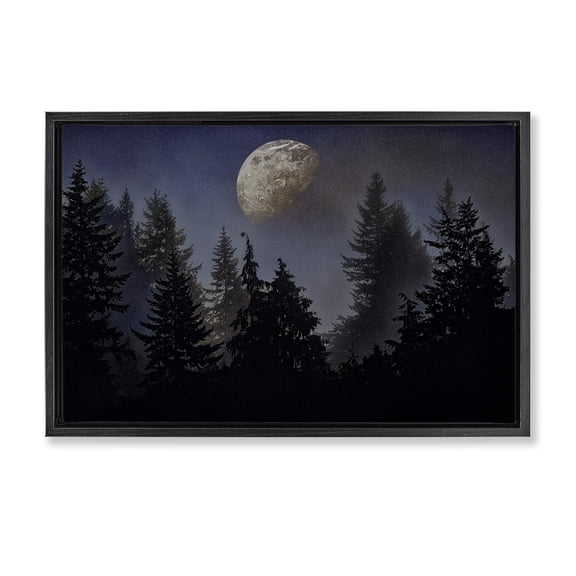 Stupell Industries Love And The Moon Black Framed Floater Canvas Wall Art design by Sophie 6, 17 x 25