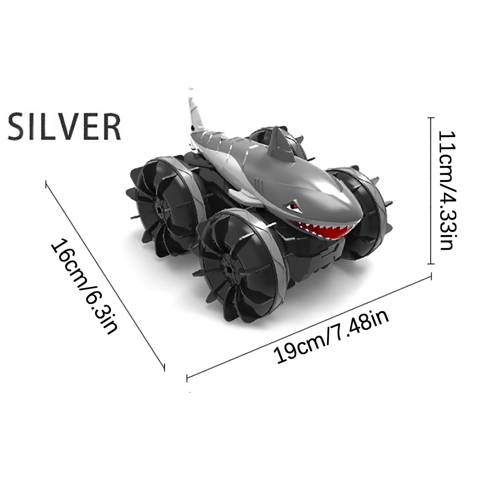 Grey High Speed Off Road Remote Control Vehicle With 4 Wheel Drive And Waterproof Hull For Pools