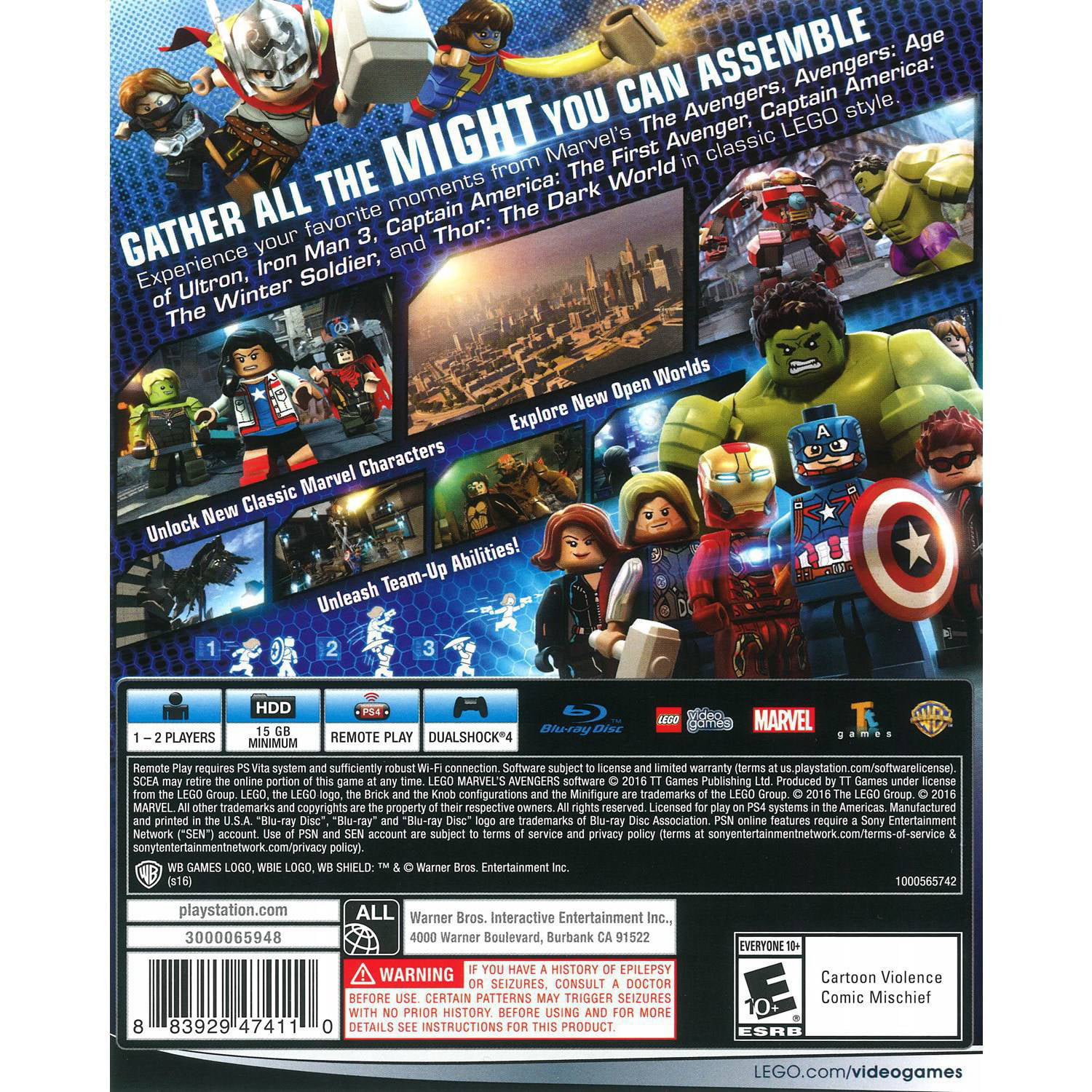 Lego Marvel Avengers Warner Bros Playstation 4 Walmart Com Walmart Com