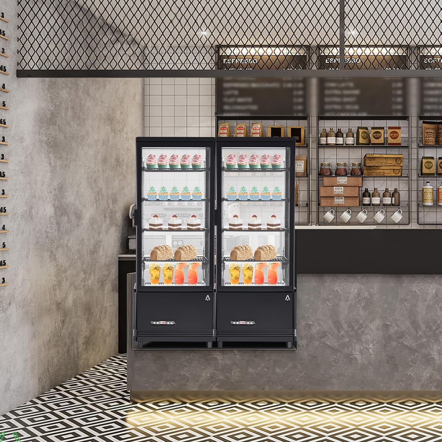 Ataucjin Commercial Refrigerator - 3.46 cu.ft. 98L, Upright Beverage Cooler, Countertop Design with LED Light, Ideal for Home, Store, Gym, Office, and Cafe Restaurant