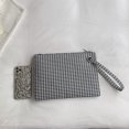 thumbnail image 1 of Bolsa de embrague de cuero de moda de sobre de impresión de mano de PU para mujer (negro) Likrtyny Para Estrenar, 1 of 5
