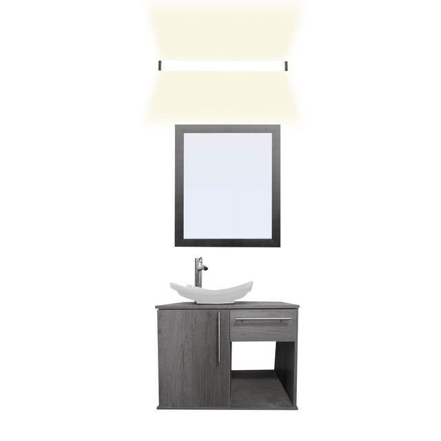 Gabinete Para Baño Con Lavabo AGATHA Con Lampara Y Espejo