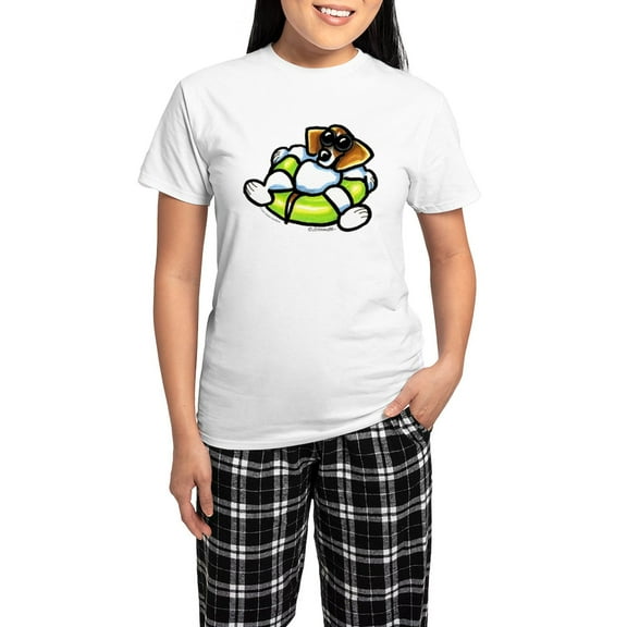 CafePress - Funny Beagle Women's Light Pajamas - Women's Short Sleeve Print T-Shirt and Pants Light Cotton Pajama Set