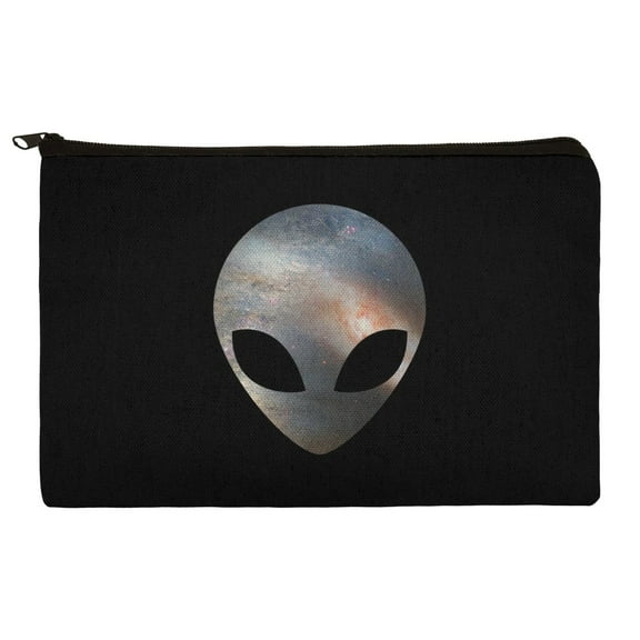 Alien Head in Space Pencil Pen Organizer Zipper Pouch Case
