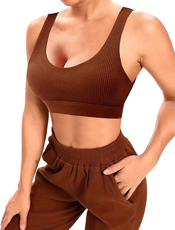 Two Piece Workout Outfits for Women Jogger Sweatpants Sets with Pockets