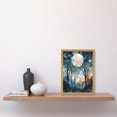thumbnail image 2 of Full Moon Winter Forest Landscape Snowfall over Trees at Night Artwork Framed Wall Art Print A4, 2 of 4
