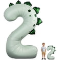 thumbnail image 2 of Yanonmyfd Dinosaur Number 2 Balloon, 36 Inch Matcha Green Foil Number Balloon for Dinosaur Birthday Party Decorations, Kids Jungle Theme,Brown,2nd, 2 of 16