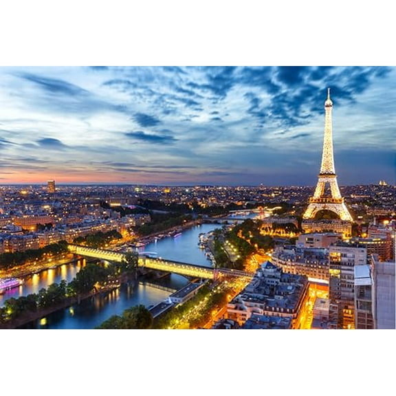 wooden puzzle Paris Cityscape at Night Intelligent Game Fit togather a magic Art for home Decoration or Prensent 300 pieces