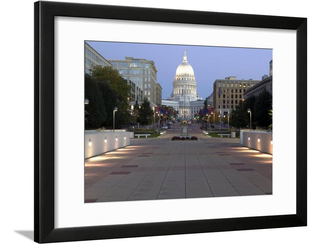 Wisconsin State Capitol Building, Madison, WI Framed Print Wall Art By