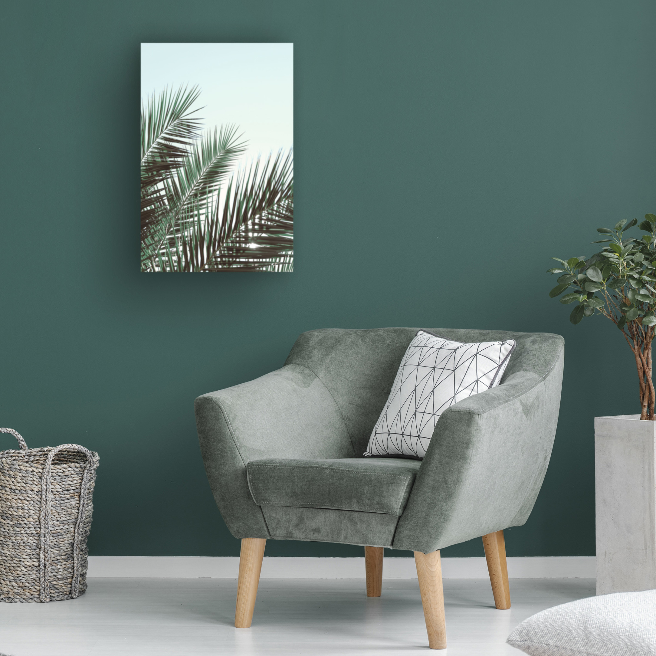 Trademark Fine Art Pictufy Studio Palm Leaves, Sky 1 Canvas Wall Art
