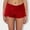 Red, variant on Women’s Spring Summer Solid Color Gingham Ruffled Shorts Casual High Waisted Fashion Bottoms Plaid Pattern Smocked Waist Shorts