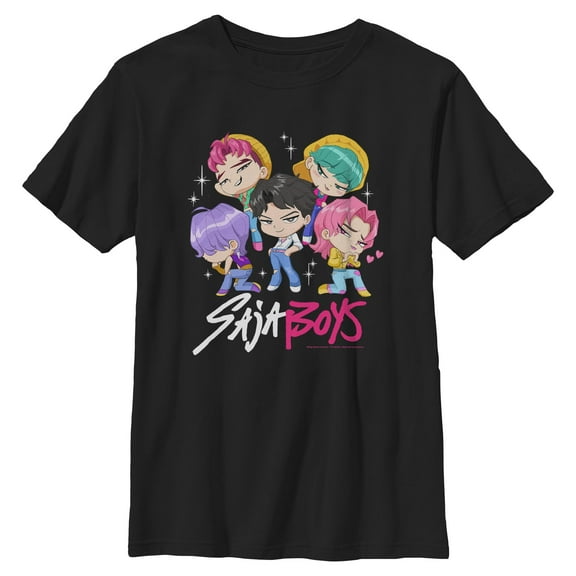 Boys KPop Demon Hunters Saja Boys Chibi Group T Shirt
