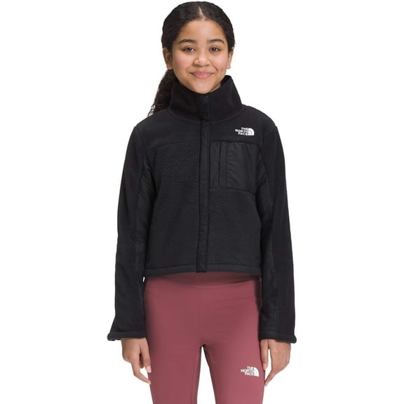 The North Face Mashup Jacket Girls Medium Black Full Zip Fleece Pockets GBO288