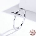 thumbnail image 2 of Womens Sterling Silver Cross Ring Platinum Plated Lightweight Everyday Jewelry 925 Silver Religious Gift Everyday Ring, 2 of 5