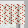 thumbnail image 3 of Ambesonne Cherry Valance Pack of 2, Cartoon Fruit and Leaves, 42"X12", Vermilion Lime Green, 3 of 5