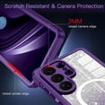 thumbnail image 6 of Dteck Magnetic Shockproof Glitter Clear Phone Case with Built-in Screen Protector For Samsung Galaxy S26 Ultra, Purple, 6 of 7