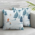 thumbnail image 3 of QZHH   Throw Pillow Covers Ski People Skiing Snowing Retro Classic Nostalgic Art Print Decorative Soft Bedroom Sofa Pillowcases Home Decor Cushion Couch, 3 of 5