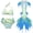 Light Blue, variant on Girls Swim Suits Fish Scale Print Halter Lace Up Bikini Tail 3 Piece Set Athletic Swimwear Purple 4-6 Years