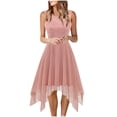 thumbnail image 2 of Fankiway Robe de Soirée Sans Manches à Col Rond Longueur Genou pour Femmes, Robes d'Été Sans Manches pour Femmes Grande Taille, 2 of 6