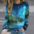 thumbnail image 2 of Butterfly Women's Floral Printed Sweatshirt Long Sleeve Crewneck Casual Loose Vintage Graphic Pullover Tops, 2 of 7