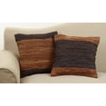 thumbnail image 4 of Saro Lifestyle 3012.CF18S Leather Chindi Decorative Down Filled Throw Pillow with Two Tone Design, Coffee, 4 of 4