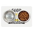 thumbnail image 1 of Motivational Pet Mat for Food and Water, Morning Sunshine Hand-Drawn Calligraphy with Sunrise Sketch, Non-Slip Rubber Mat for Dogs and Cats, 18" X 12", by Ambesonne, 1 of 2