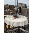 thumbnail image 2 of Outdoor Tablecloth with Umbrella Hole Zipper Red Blue Spring Floral Round Tablecloth 60" Waterproof Table Cloth Green Summer Botanical Watercolor Rustic Patio Table Cover Tablecloths for Picnic, 2 of 6