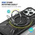 thumbnail image 5 of Allytechgroup for iPhone 12 Pro Max Hybrid Durable Protective Case with 360 Degree Rotatable Ring Stand Holder, Fit Magnetic Car Mount Wireless Charging, Hard PC Back Cover Shockproof Case, Black, 5 of 8