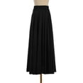 thumbnail image 7 of Doomiva Women's Solid Pleated Long Maxi Skirt High Waisted Folk Stage Performance Dancwear Black 6XL, 7 of 7