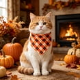 thumbnail image 6 of Aoznliie Dog Bandana, Thanksgiving Pumpkin Scarf for Cats Dogs, 25x18 inch Adjustable Pet Costume for Holiday Feast, Orange, 6 of 7