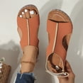 thumbnail image 4 of Strap Sandals for Women, Plus Size Women's Hook & Loop Sandals - Platform Beach Wedges With Breathable Cut-Out Design & Non-Slip Stitched Seams, Wide Width Orthopedic Summer Shoes, Light Brown 8, 4 of 7