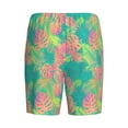 thumbnail image 2 of Lsque Colorful Palm Leaves Mens Sleep Pajama Shorts,Short Pajama Pants, Cotton Ultra-Soft Knit-Small, 2 of 9
