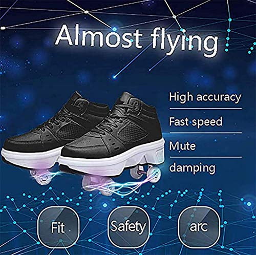 2-in-1 Parkour Shoes/Roller Skate Shoes HANHJ VIIPOODeformation Invisible Roller Skate Automatic Walking Shoes 