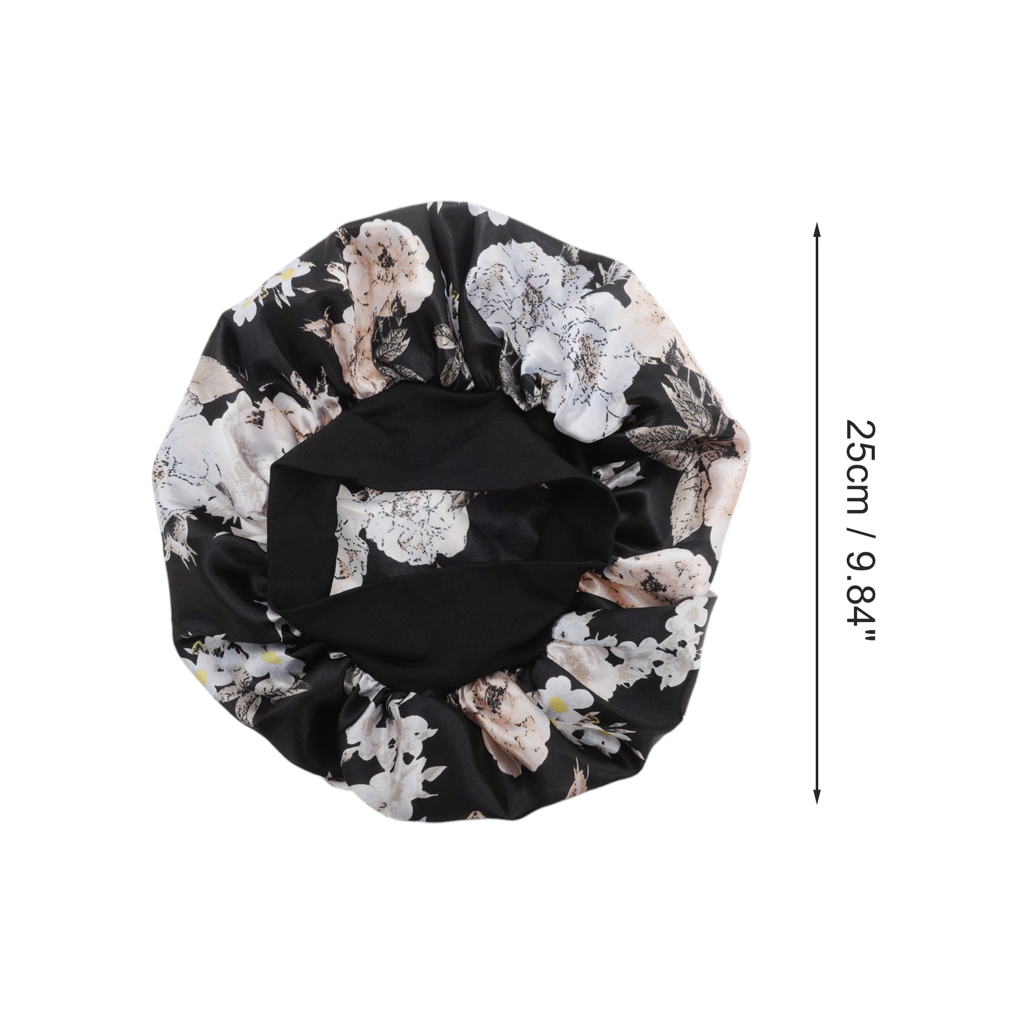Unique Bargains High Elasticity Print Shower Cap 1 Pc Black