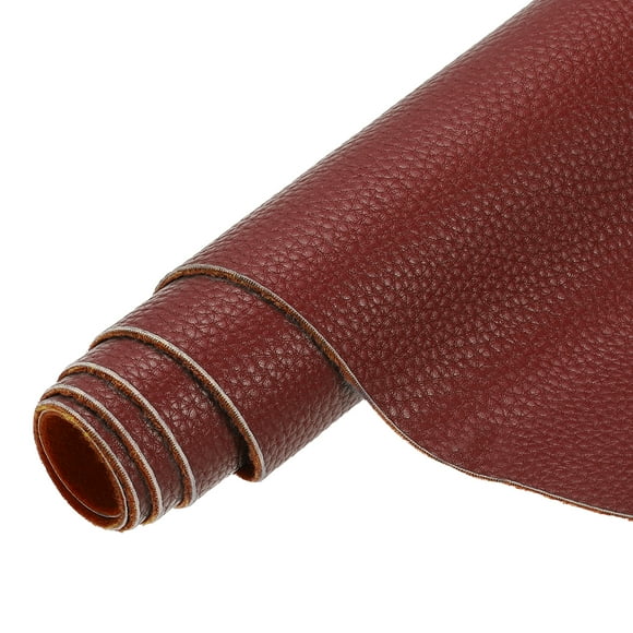 Uxcell Feuilles de Tissu en Similicuir, Feuille de Cuir Synthétique PU Souple Unie Imperméable pour Rembourrage, Remplacement, Rénovation, Canapé, Meubles, Sac, Artisanat, Bricolage, Couture, Rouge Foncé