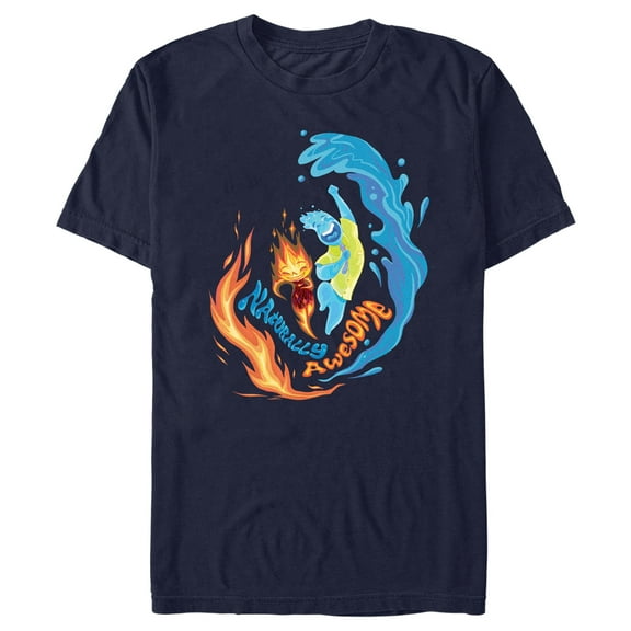Men's Elemental Ember and Wade Naturally Awesome  Graphic Tee Navy Blue X Large