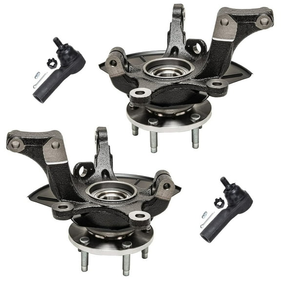 Detroit Axle - Front Steering Knuckles & Wheel Hub Bearings   Outer Tie Rods Kit Replacement for Escape Tribute Mariner - 4pc Set