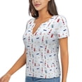 thumbnail image 2 of Wukai Nautical Lighthouse Sailboat Casual V-Neck Graphic Tees for Women: Lightweight and Breathable Summer Tops with Stylish Design-XX-Large, 2 of 8