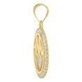 thumbnail image 3 of 10K Yellow Gold CZ Women's 1" Charm Heart w/ Heartbeat in Circle Frame Pendant, 3 of 3