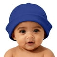 thumbnail image 4 of Wuxian Toddler Babies Kids Hats Soft Pull On Cap Seamless Comfort Fit Solid Colro Stretchable Beanie Hats Breathable Cozy Skull Caps Lightweight Fashionable Dailywear,Blue,0-2 Years, 4 of 5