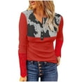 thumbnail image 1 of Mujeres Casual Botones de impresión Manga larga Encaje Patchwork Blusa delgada Camiseta Tops Fridja  FKASFK2686, 1 of 8