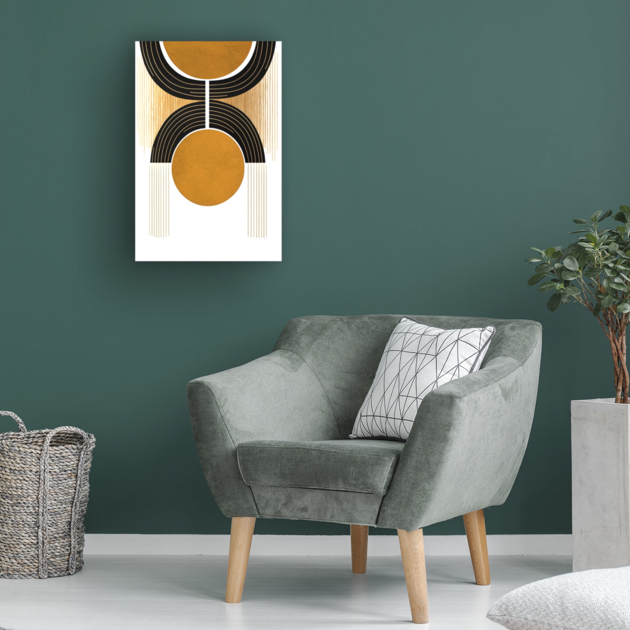 Canvas Wall Art - Ray Heere 'Mid Century Abstract Painting 16' Wall Art for Living Room, Bedroom, or Office Décor by Trademark Fine Art - 12 x 19 Inches