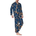 thumbnail image 2 of Naloa Giraffe Skin Men’s Pajamas Set - Long Sleeve Button Down Sleep Shirt and Pajama Bottoms Sleepwear Set-Medium, 2 of 7