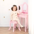 thumbnail image 3 of Fantasy Fields Lady Alessandra Kids Play Vanity Table & Stool - Pink, 3 of 12
